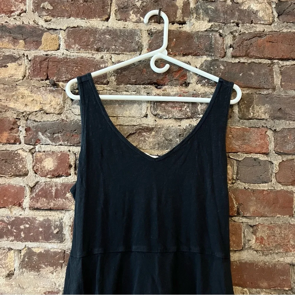 LOFT Black Sleeveless V-Neck Midi Dress - Picture 2 of 6